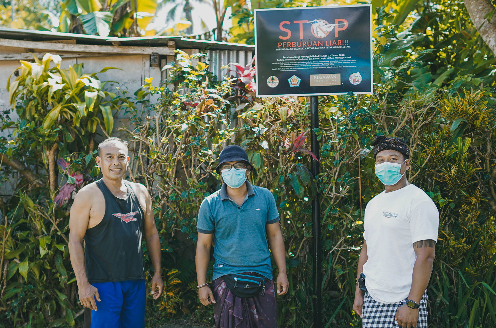Illegal Hunting Stop Signs Installation for Melinggih Kelod Village